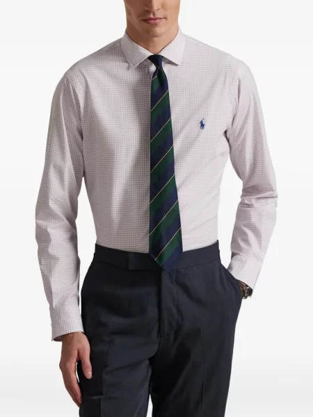 Șapcă Polo Ralph Lauren cu broderie din țesătură twill în carouri albastru