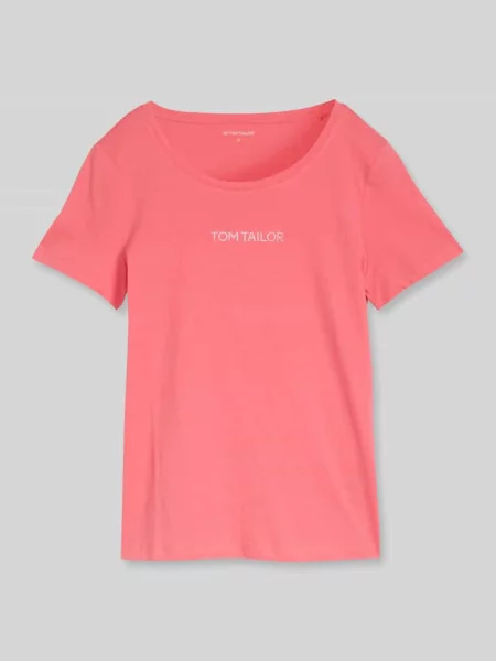Męski t-shirt o kroju regular fit z napisem z logo Tom Tailor