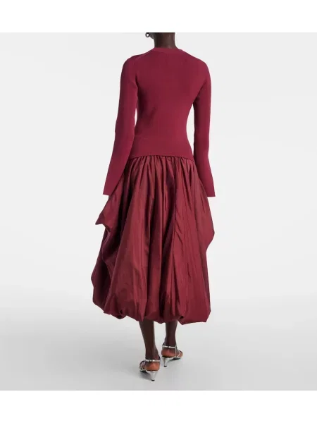 Rochie midi Simkhai tricotate până la genunchi de costum bordo