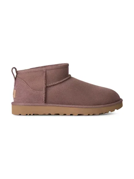 UGG W Classic Ultra Mini cizme de zăpadă pentru femei din piele întoarsă maro