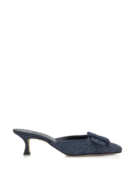 Papuci tip mules Manolo Blahnik cu cataramă albastru