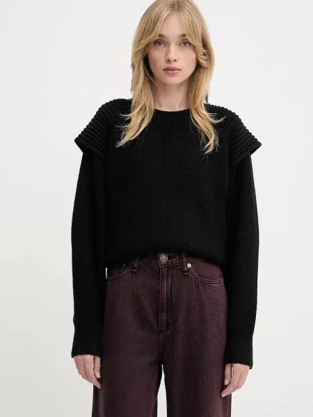 IRO pulover de lână călduros negru