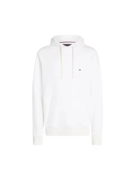 Tommy Hilfiger bluza beżowy z kapturem melanżowa biała