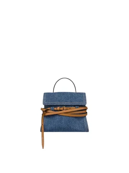 Torebka Moschino wiązana niebieska