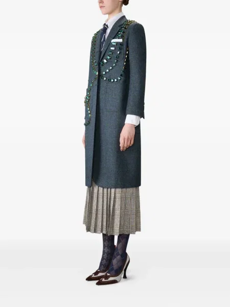 Palton Thom Browne cu imagine albastru