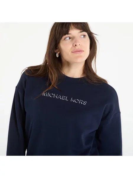 Φούτερ Michael Kors Mk Shdw Embssed Logo Crew Midnight Blue S μπλε