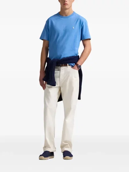 Tricou polo Polo Ralph Lauren cu glugă cu blană cu broderie roșu