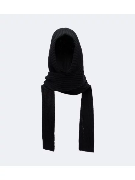 Căciulă Moncler de lână cu glugă negru