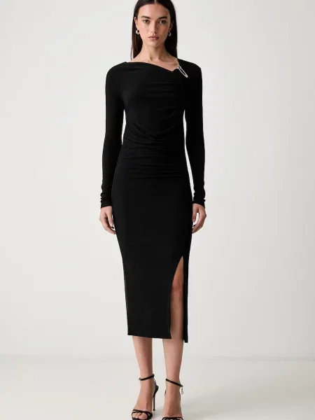 Pinko rochie cu vâscoză negru