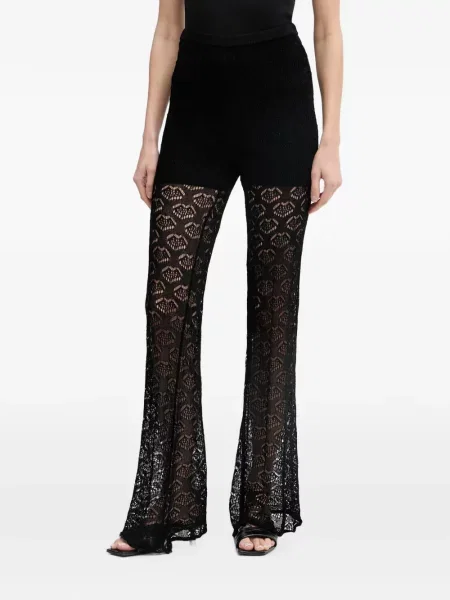 Pantaloni Silvian Heach tricotate evazate negru