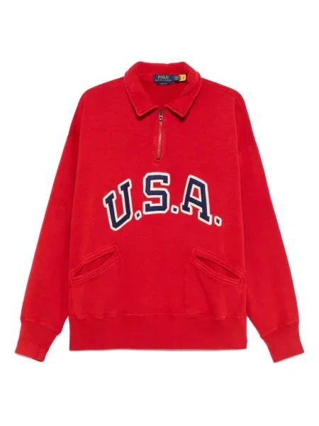 Mikina Polo Ralph Lauren s výšivkou červená