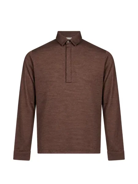 Lung tricou polo Manifatture Del Nord maro