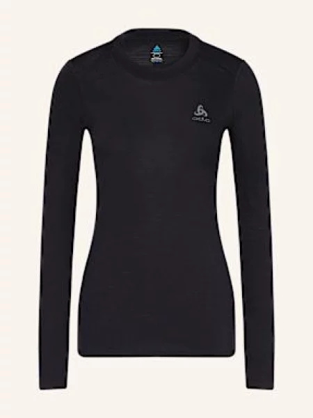 Odlo Koszulka Funkcyjna Merino Z Wełny Merino schwarz czarna