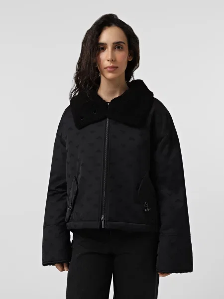 Зимова куртка Emporio Armani вовна/поліамід чорний