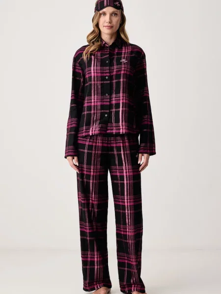 HUGO dvojdielne pyžamo dámske s bavlnou FLANNEL GIFT-SET ružová