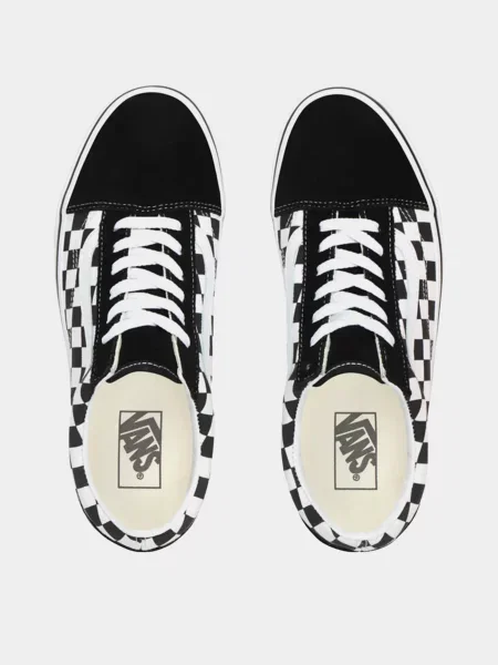 Кеды низкие Vans Checkerboard Old Skool Platform білі
