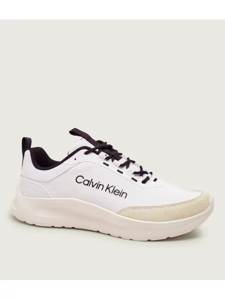 Férfi cipők Calvin Klein Light Eva Runn Essential Laceup Suede bright white/black. Méret: 41 EU fehér