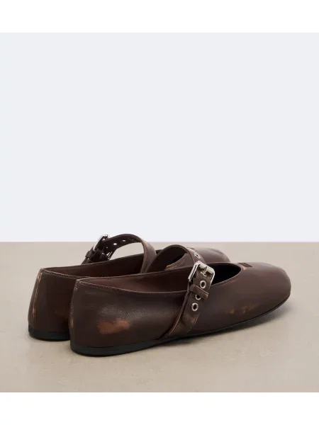 Pantofi cu toc Miu Miu din piele maro