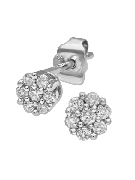 DIAMANT LETERNEL Cercei Ohrstecker aus Weißgold mit Diamant argintiu