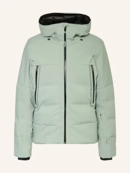 Lniana kurtka puchowa The North Face zielona
