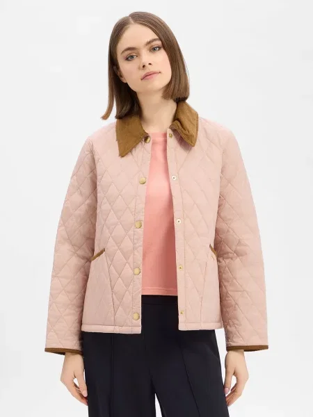 Barbour kurtka pikowana Liddesdale Quilted Kobiety wypukły wzór tkaniny 34 różowy