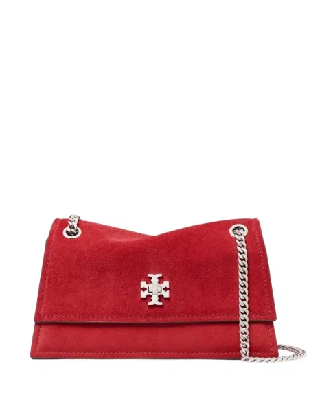 Geantă Tory Burch din piele de căprioară roșu