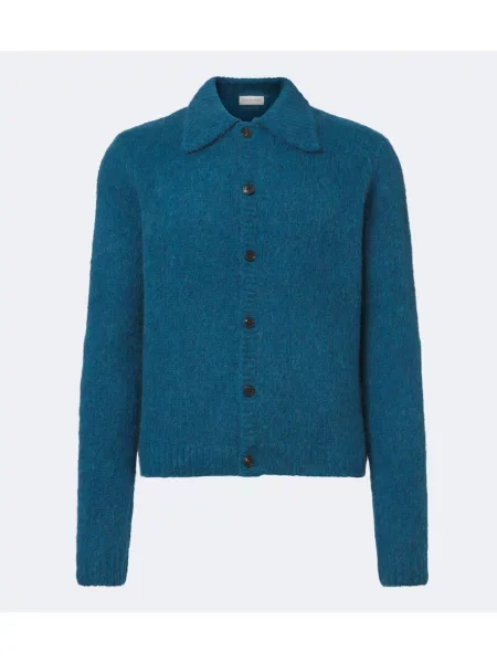 Cardigan Dries Van Noten de lână albastru