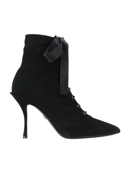 Krótkie botki Dolce And Gabbana skórzane czarne