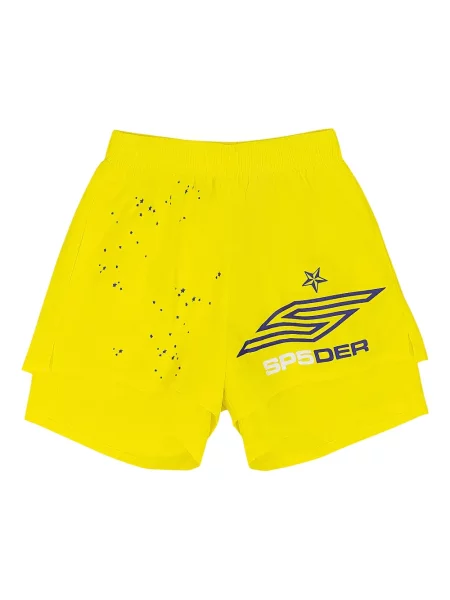 Pantaloni scurți Sp5der cu autograf galben