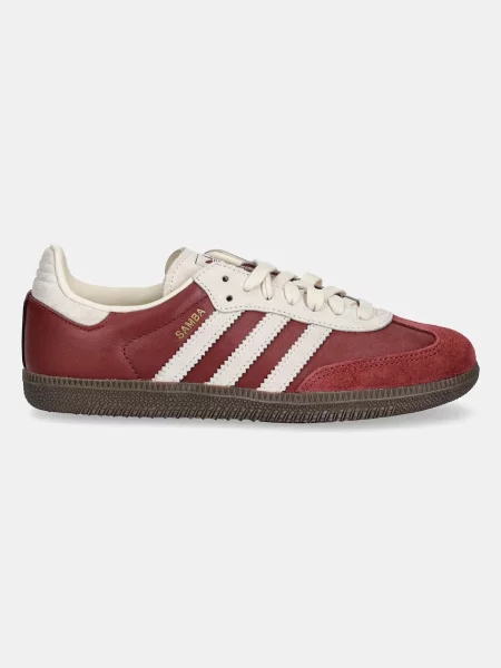 Adidas Originals sneakersy skórzane Samba OG J bordowy