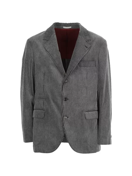 Sacou Brunello Cucinelli de catifea cord gri