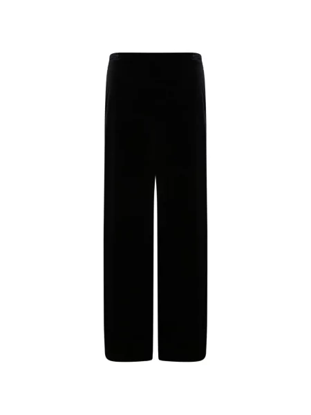 Pantaloni palazzo Alberta Ferretti de catifea negru