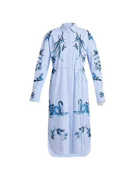 Rochie tip cămașă Erdem cu dungi albastru