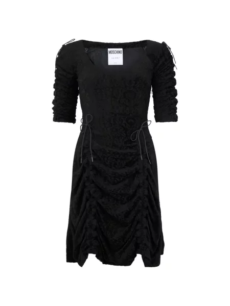 Rochie mini Moschino cu volane din dantelă negru