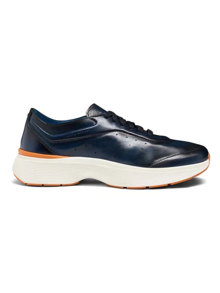 Sneakersy Santoni skórzane niebieskie