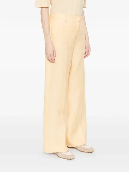 Voiaj pantaloni Weekend Max Mara plisate galben