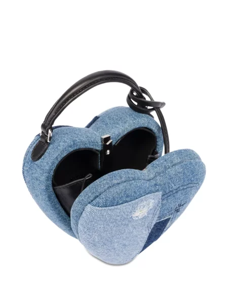 Чанта тип портмоне Moschino със сърца синьо