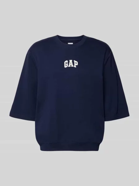 T-shirt z okrągłym dekoltem i nadrukiem z logo Gap granatowa
