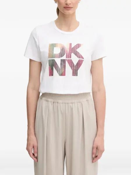 Tricou Dkny cu imagine alb