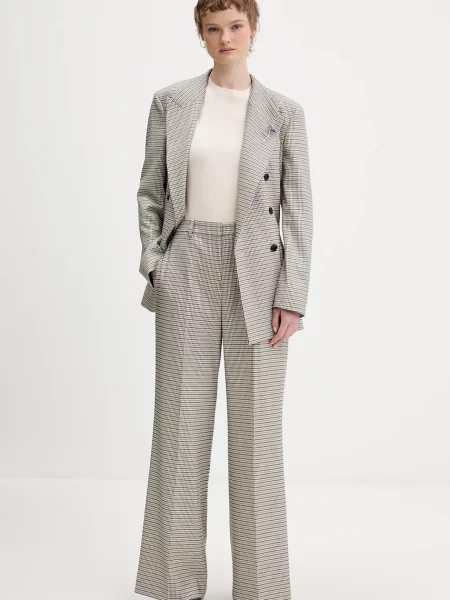 HUGO spodnie Hasmina proste high waist czarny
