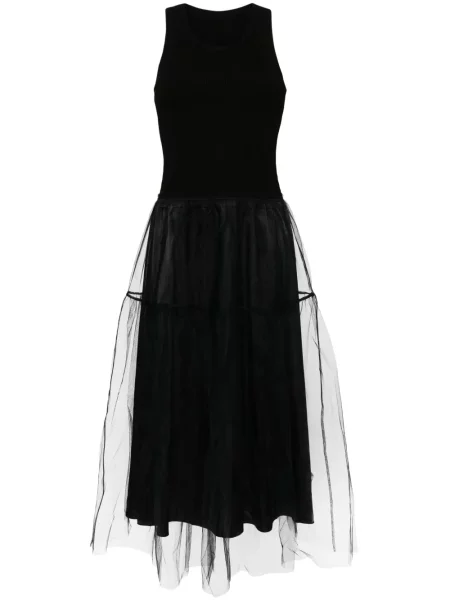 Sukienka midi Jnby tiulowa do kolan garniturowa czarna