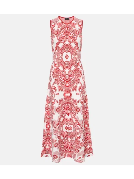 Sukienka midi Etro żakardowa do kolan garniturowa biała