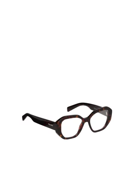 Okulary przeciwsłoneczne Prada w geometryczne wzory brązowe