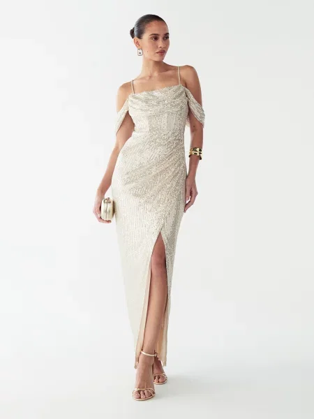 BWLDR Rochie Amaliah deschis bej