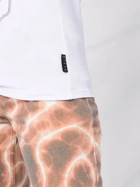 Křišťálové tričko Philipp Plein bílé