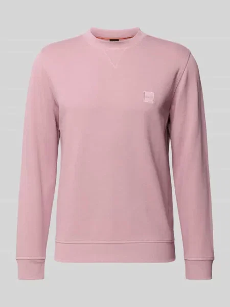 Bluza o kroju regular fit z czystej bawełny model ‘WESTART’ Boss Orange różowa