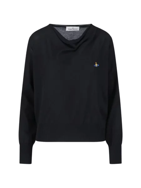 Pulover Vivienne Westwood cu decolteu rotund negru