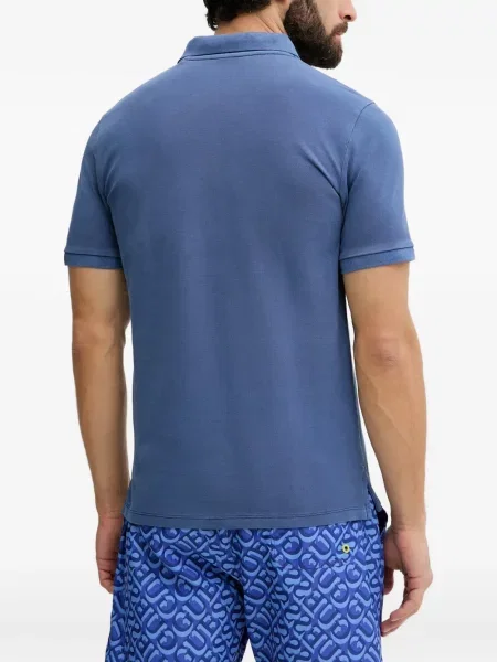 Tricou polo Guess cu autograf albastru