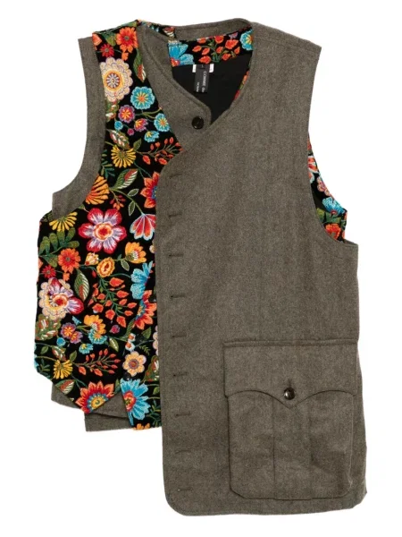Hímzett virágos mellény Comme Des Garcons Homme Plus zöld