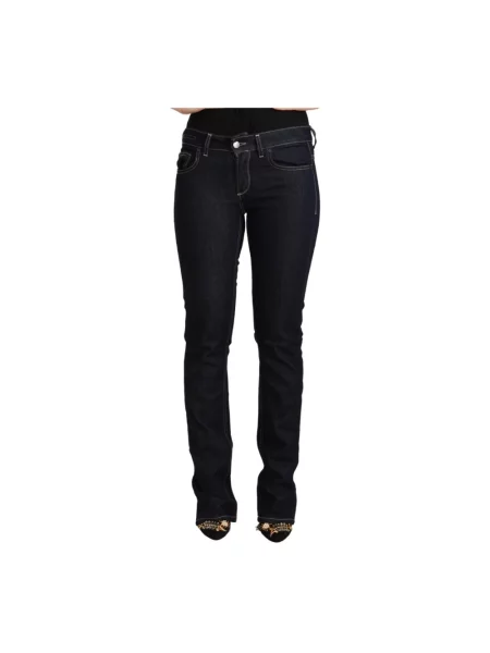 Jeansy skinny Gianfranco Ferre z niską talią eleganckie czarne